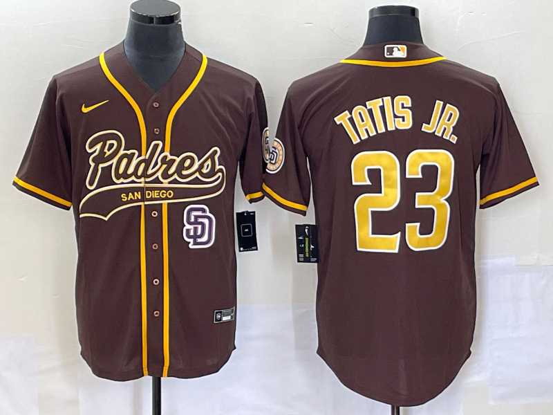Men's San Diego Padres #23 Fernando Tatis Jr Brown NEW 2023 Cool Base Stitched Jersey